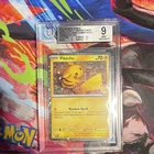 Pokemon TCG SV05 Temporal Forces Pikachu 051/162 Cosmos Holo Promo Eng BGS 9
