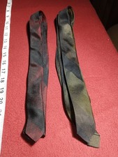Pair of 50s 60s Wembley Skinny Tie MCM Silk Stripe Maroon Green Black 1.5x55"