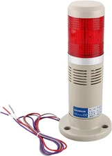 Alarm Warning Continuous Light 110V AC Industrial Buzzer Red LED Signal Tower
