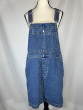Tommy Hilfiger Vintage Jean Jumper Denim Dress Logo Spellout Straps Carpenter