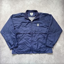 Vintage Izod Lacoste Golf Windbreaker Mens M Blue Nylon Full Zip Logo