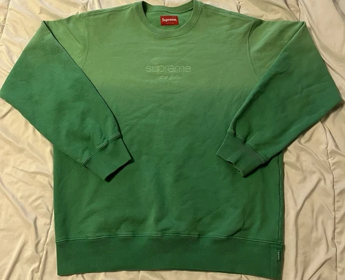 Sweat col rond vert trempé Supreme taille M SS19