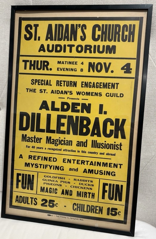 Vintage Alden I. Dillenback Master Magician & Illusionist 14 X 22” Itala Poster