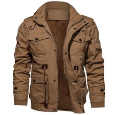 Autumn Winter Men's Warm Jacket Jacket Multi-pocket Zipper Lapels Thickened