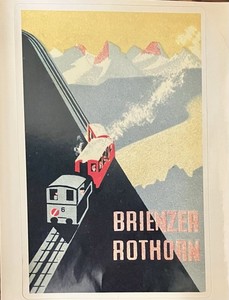 Vintage Luggage Label - Brienzer Rothorn Railway Sticker  1940s-50s Original