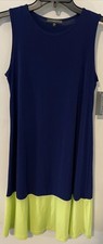Covington Women’s Small Blue & Green Sleeveless Knee-Length Dress NWT! M951