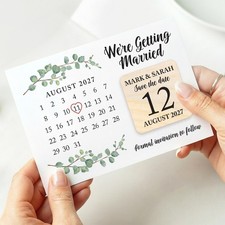 Wedding Save The Date Cards With Envelopes Fridge Magnets Eucalyptus Greenery