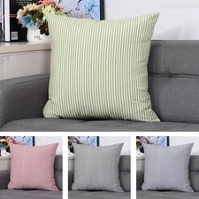 Polyester Stripe Pillow Case Cover Sofa Car Throw Waist Cushion Cover Home Decor