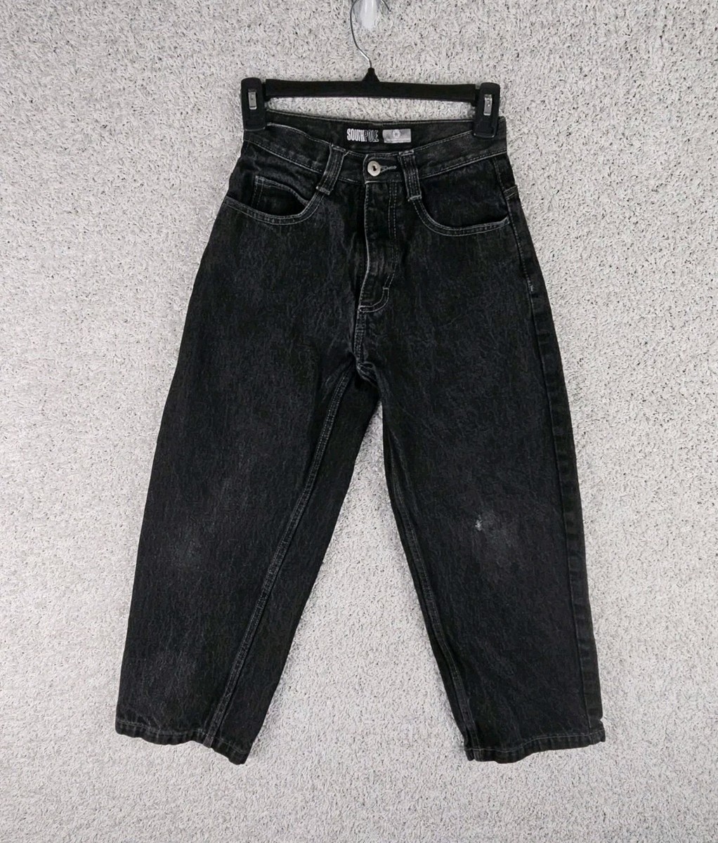 Vintage SouthPole Y2K Dark Black Denim Baggy Skate Jeans Youth