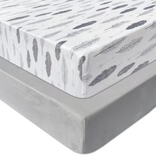 2 Pack Microfleece Crib Sheets, 28'' X 52'' Flannel Fleece Crib Fitted Sheets...