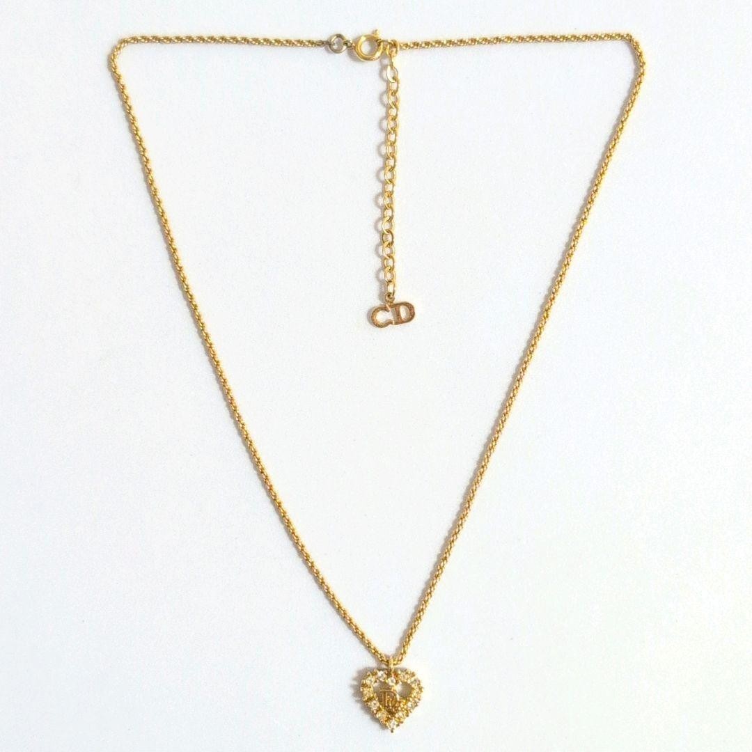 アクセサリー Dior Heart CD Embossedlogo Gold Necklace Christian Dior Necklace CD Logo Heart Gold Vintage gold | eBay