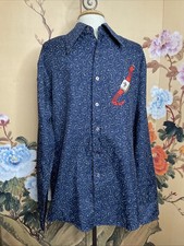 Vintage 70s Kennington Disney Mickey Mouse Men s Button Up Shirt Sz L Watch