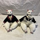 Vintage Anco Pair of Heritage Court Porcelain Cat Dolls Plush  — photo 4