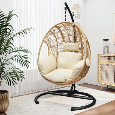 Wicker Egg Chair: Indoor/Outdoor Swing