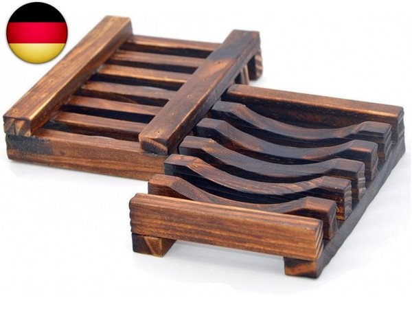 Seifenschale Aus NatüRlichem Holz, Handgefertigt, FüR SchwäMme, Schrubber, Se-image