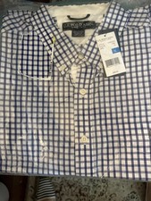 U.S. Polo Assn. Men's Blue Check Short Sleeve Button-Up Shirt XL NWT