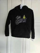 The Grinch Kids Sherpa Hoodie - Black - Boys Girls SMALL 6/6X NEW