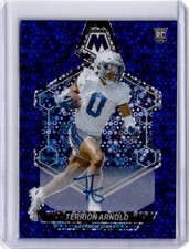 2024 Panini Mosaic #324 Terrion Arnold Rookie Auto Mosaic No Huddle Blue Disco