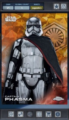 Captain Phasma Gold 50cc Legendary Star Wars Card Trader Chrome Sapphire
