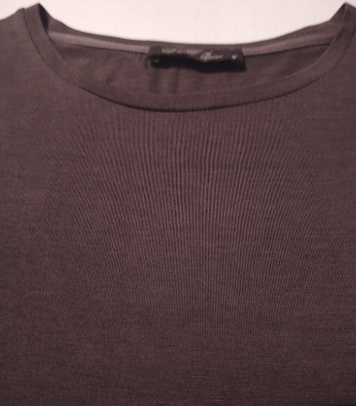 LORO PIANA Men's Crew Neck 60% SILK 40% Cotton (S) Brown T-Shirt MADE IN ITALY