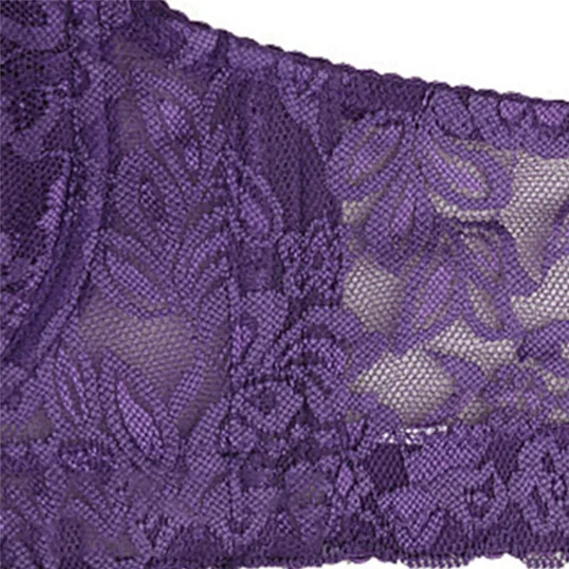 Sujetador de encaje copa completa talla grande inalámbrico ajustable lencería sujetador fino 1 pieza Foto 4 de 4