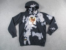 HUF Hoodie Mens Medium Black Gray Tie Dye Sma...