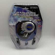 Vintage Jensen CD-450PTW Portable CD Player w/ Headphones Blue - Brand New