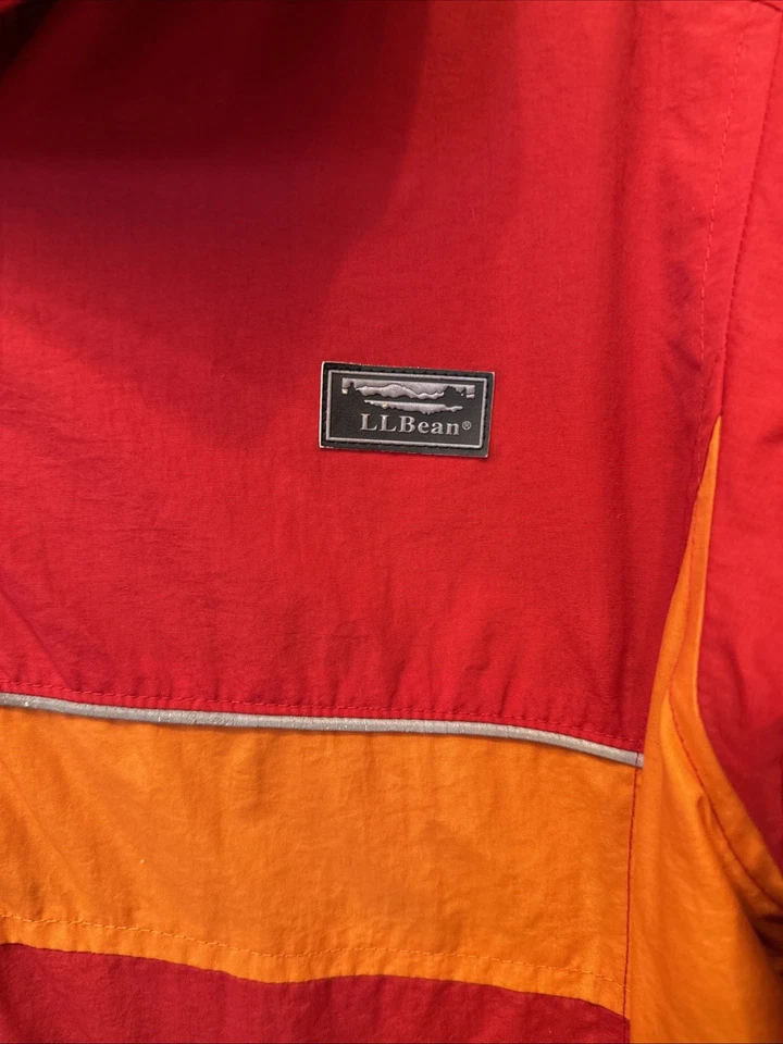 LL Bean 青春尼龙带羊毛夹克和春季冬季外套-中号 10-12 红色橙色 — 第 2/4 张图片