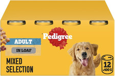 Pedigree Adult Dog Wet Food Can, Mixed Selection in Loaf, 12X400G 3.44 per kilo
