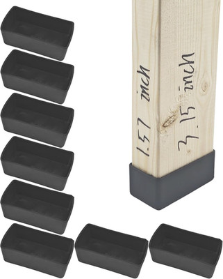 8 Pcs 2x4 Wood Post End Caps 1.57''x3.15'' PVC Floor Protectors Waterproof Durable