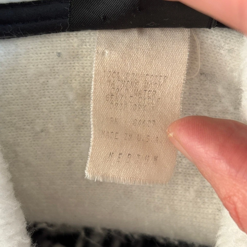 Chaqueta polar de colección Mazmania con estampado de cebra cremallera completa blanca negra años 90 arte de usar M Foto 4 de 4