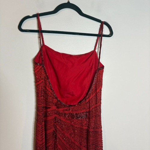 Vestido formal vintage Y2K seda cuentas ombre - Imagen 5 de 9