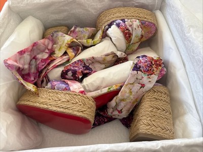 Christian Louboutin Mariza Du Desert 70 floral satin sandals New Size 39 US 9