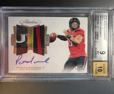 2018 Panini Flawless Collegiate Patrick Mahomes II 05/10 Dual Patch Auto BGS 9