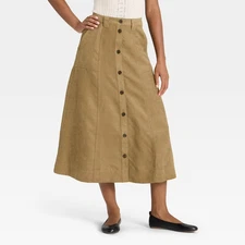Women's Faux Suede Midi A-Line Skirt - Universal Thread
