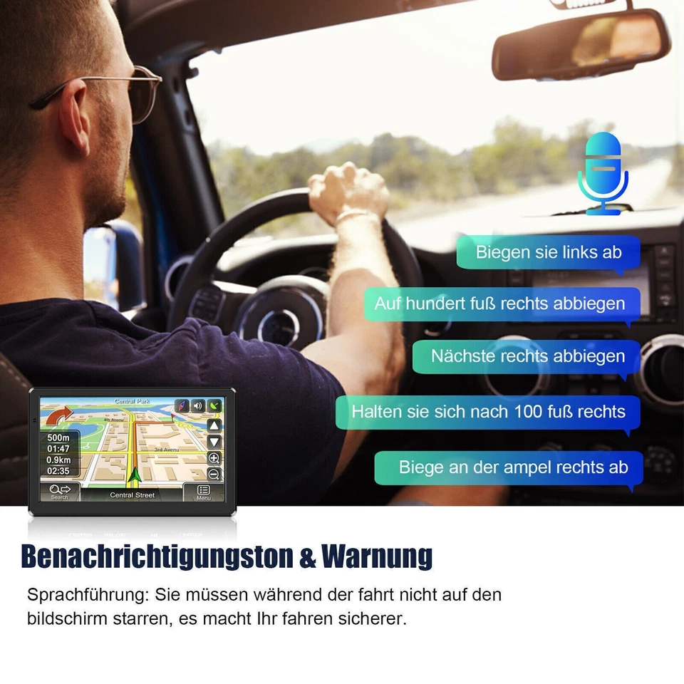 7 Zoll GPS Navi Navigation für Auto LKW PKW Navigationsgerät 8GB EU Karte 2025 - Bild 2 von 4