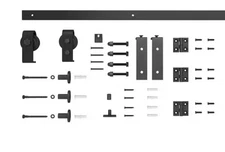 CALHOME 42 in. Black Single Bi-Fold Front Mount Sliding Barn Door Track
