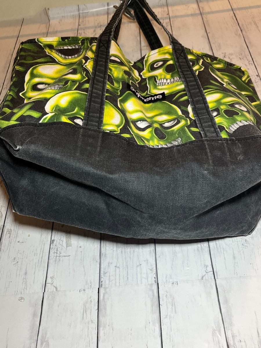 Supreme 18ss Pile Denim Supreme Denim Tote Bag Supreme 18SS Skull