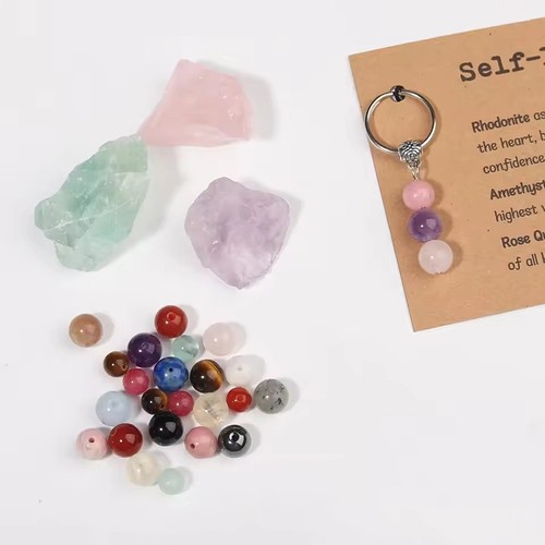 2025 Natural Crystals Keychain Gift For New Beginnings Small Healing Stones - Picture 4 of 24