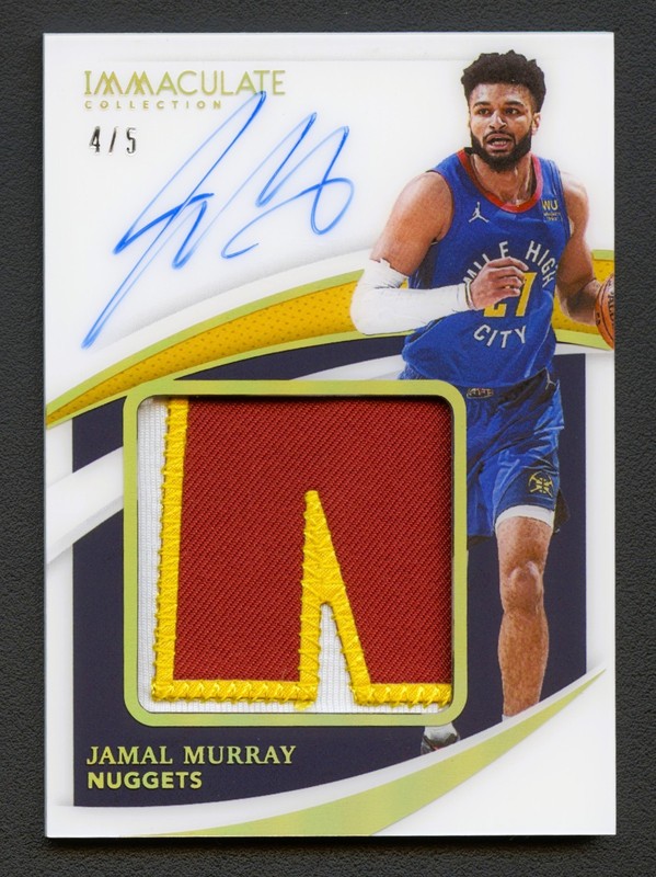 JAMAL MURRAY 2020 IMMACULATE PREMIUM GOLD PATCH NUGGETS AUTO AUTOGRAPH #4/5