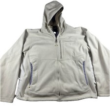 The North Face Windwall Fleece Hoodie Womens L Grey Full Zip Jacket Used
