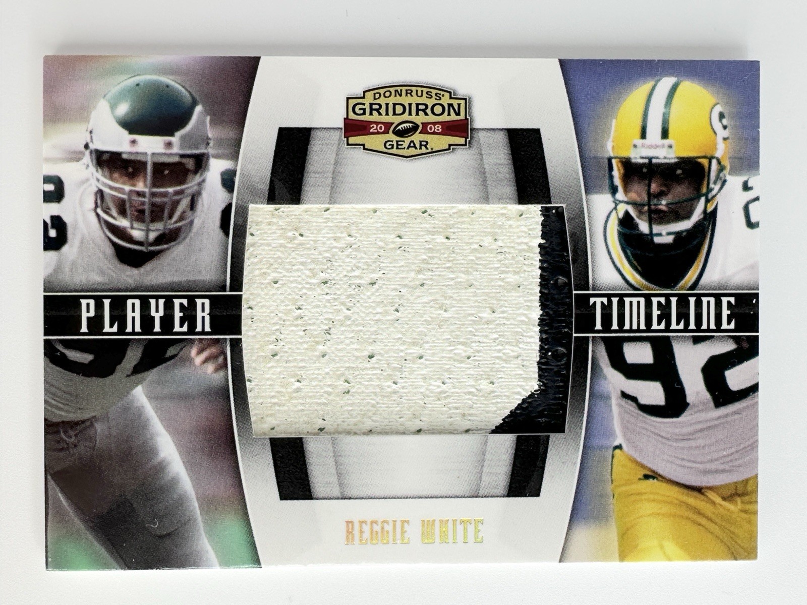 2008 Gridiron Gear Reggie White /25 Player Timeline Jumbo Prime Patch Packer HOF