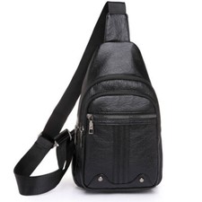 Chest bag Men Women Sling Backpack Leather Retro Crossbody Bag Shoulder Bag New0