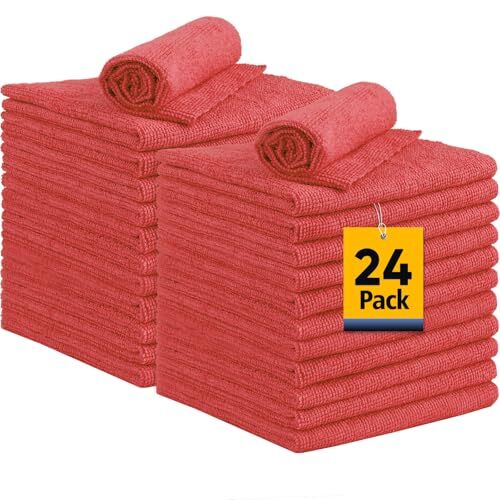 Commercial Grade Microfiber Shop Towels 24-Pack for Cars