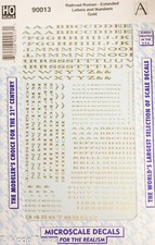 Microscale Decal #90013 formerly 87-80-3 Alphabets -Extended Railroad Roman/Gold