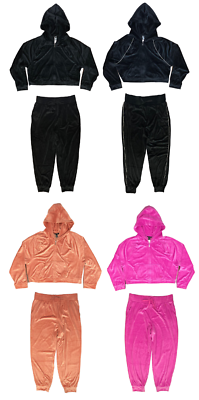 VICTORIA'S SECRET ON POINT VELOUR FULL ZIP HOODIE TRACK PANT SET