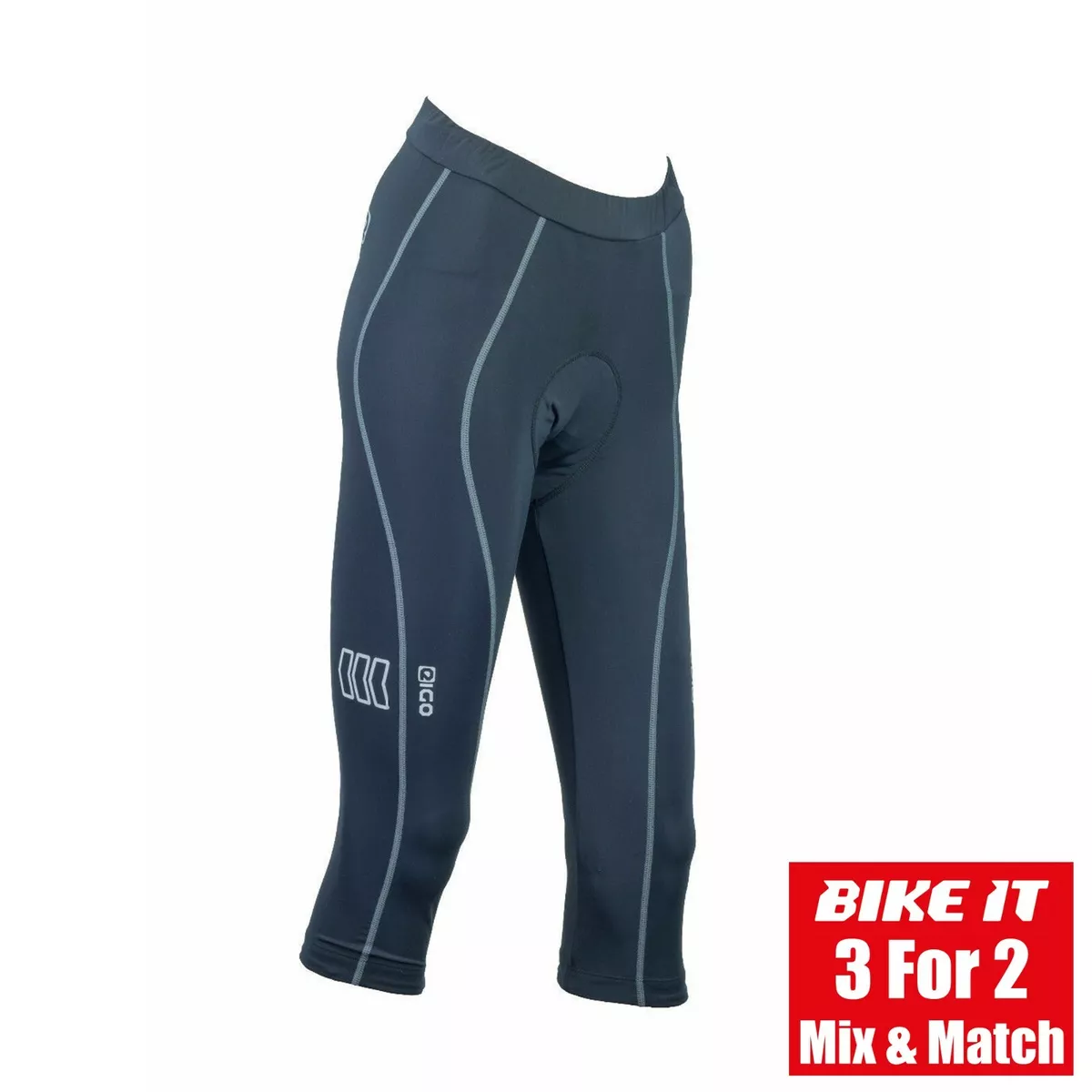 LADIES PRIME 3 4 LENGTH LYCRA SPINNING CYCLING EXERCISE SHORTS