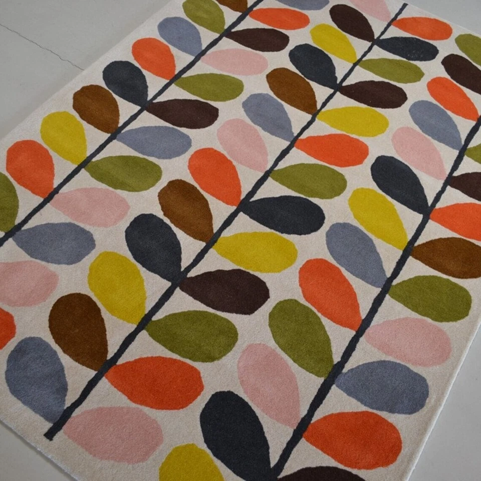 Alfombra de lana alfombra floral alfombra moderna de mediados de siglo alfombra de diseñador alfombra de lana múltiple Foto 3 de 4