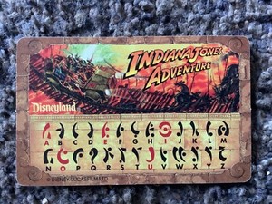 Disneyland Indiana Jones Adventure Decoder Card from ATT 1995 Opening Day-U