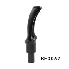 3Pcs Black Plastic Mouthpiece Stem for Tobacco Smoking Pipe 9mm Bent Curved Stem